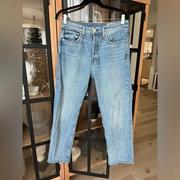 rag & bone maya high rise ankle straight jeans light wash raw hem - Picture 11 of 11